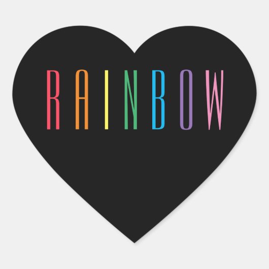 RAINBOW Hart Stickers / Zwart (Voorkant)