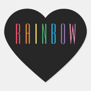 RAINBOW Hart Stickers / Zwart