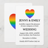 Rainbow hart trots homoseksueel lesbisch bruiloft kaart (Voorkant / Achterkant)