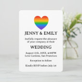 Rainbow hart trots homoseksueel lesbisch bruiloft kaart (Staand voorkant)