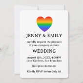 Rainbow hart trots homoseksueel lesbisch bruiloft kaart (Voorkant)