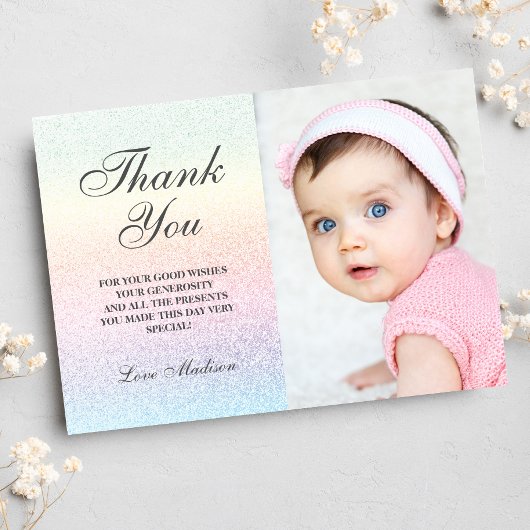 Rainbow Hartelijk dank voor kaarten Glitter Foto