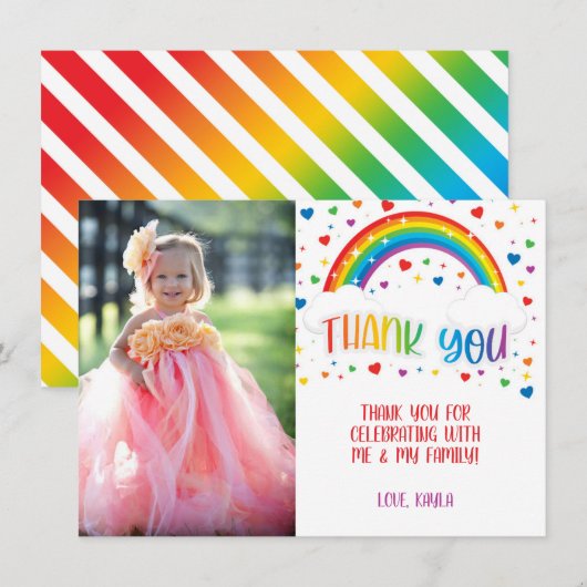 Rainbow Hartelijk dank voor uw fotokaart Kaart (Voorkant / Achterkant)