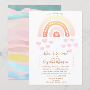 Rainbow,Harten,Gestreepte Virtuele Baby Shower Per Kaart