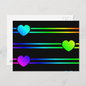 Rainbow harten kleurrijke multicolorliefdesharten briefkaart (Voorkant / Achterkant)