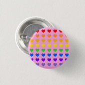 Rainbow harten roze achtergrond ronde button 3,2 cm (Voorkant /achterkant)