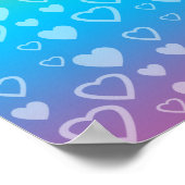 Rainbow harten roze glitter monogram poster (Hoek)