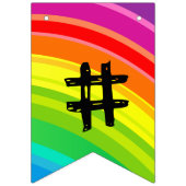 Rainbow Hashtag Swallowtail Bunting Banner (Tweede vlag)