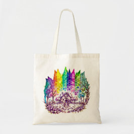Rainbow Haven: een droomachtige retraite Tote Bag
