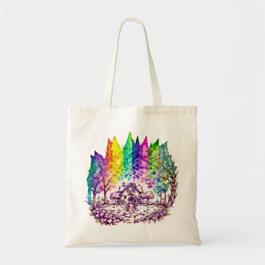 Rainbow Haven: een droomachtige retraite Tote Bag (Voorkant)
