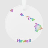 Rainbow Hawaii-kaart Ornament (achterkant)