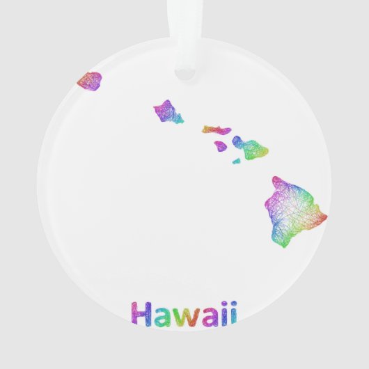 Rainbow Hawaii-kaart Ornament (achterkant)