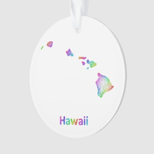 Rainbow Hawaii-kaart Ornament (voorkant)