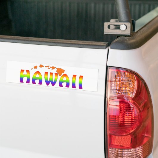 Rainbow Hawaii oranje eilanden Bumpersticker (Op Truck)