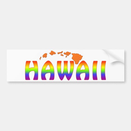 Rainbow Hawaii oranje eilanden Bumpersticker (Voorkant)