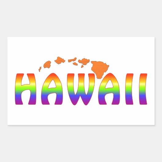 Rainbow Hawaii oranje eilanden Rechthoekige Sticker (Voorkant)
