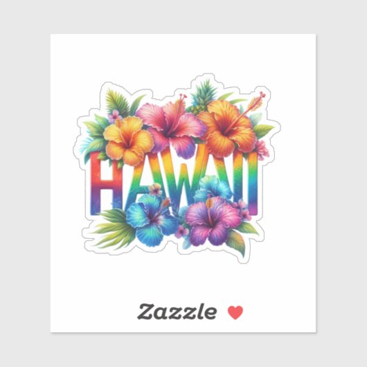 Rainbow Hawaii Sticker (Vel)