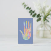 Rainbow Healing Hand Periwinkle Visitekaartje (Staand voorkant)