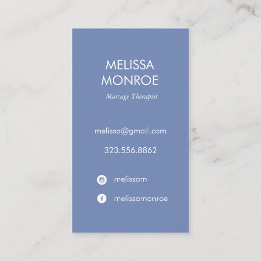 Rainbow Healing Hand Periwinkle Visitekaartje (Achterkant)