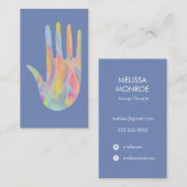 Rainbow Healing Hand Periwinkle Visitekaartje (Voorkant / Achterkant)