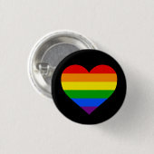 "RAINBOW HEART" 1,25 inch Ronde Button 3,2 Cm (Voorkant /achterkant)