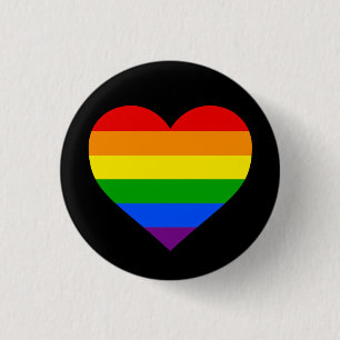 "RAINBOW HEART" 1,25 inch Ronde Button 3,2 Cm
