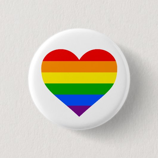 "RAINBOW HEART" 1,25 inch Ronde Button 3,2 Cm (Voorkant)