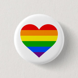 "RAINBOW HEART" 1,25 inch Ronde Button 3,2 Cm