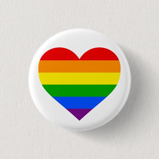 "RAINBOW HEART" 1,25 inch Ronde Button 3,2 Cm (Voorkant)