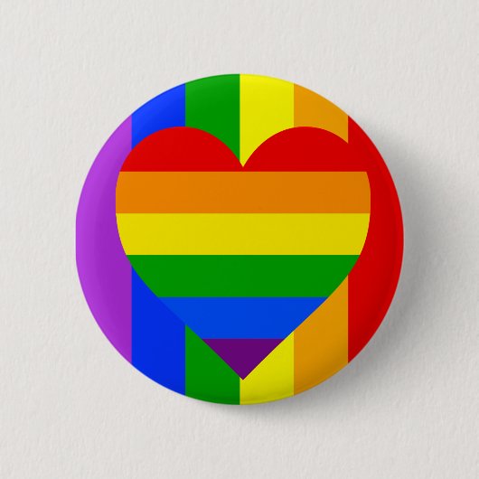 "RAINBOW HEART" 2,25 inch Ronde Button 5,7 Cm (Voorkant)