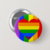 "RAINBOW HEART" 2,25 inch Ronde Button 5,7 Cm (Voorkant /achterkant)