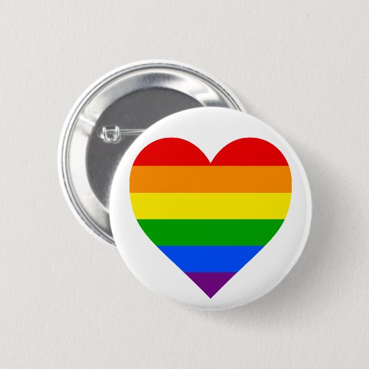 "RAINBOW HEART" 6-inch Ronde Button 5,7 Cm (Voorkant /achterkant)
