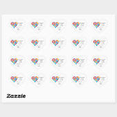 Rainbow Heart, aanpassen met uw eigen tekst, Hart Sticker (Vel)
