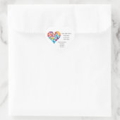 Rainbow Heart, aanpassen met uw eigen tekst, Hart Sticker (Tas)