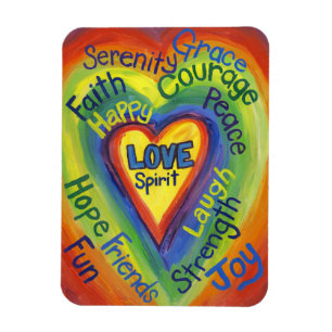Rainbow Heart Art Inspirerend Fridge Magnets Magneet