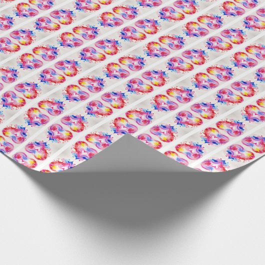 Rainbow Heart Art Wrap, Hedendaags Romantisch Cade Cadeaupapier (Hoek)