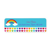 Rainbow Heart Baby Meisje Adresetiketten Etiket (Voorkant)