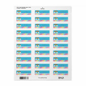 Rainbow Heart Baby Meisje Adresetiketten Etiket (Full Sheet)