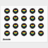 Rainbow Heart Badge Ronde Sticker (Vel)