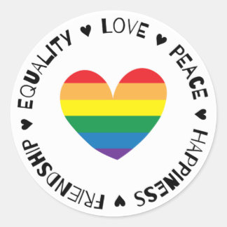Rainbow Heart Badge v2 Ronde Sticker