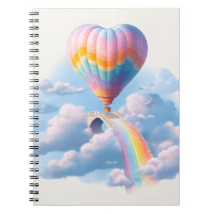 Rainbow Heart Balloon Sky Bridge Notitieboek