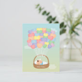 Rainbow Heart Balloons Boy Baby Shower-uitvindinge Kaart (Staand voorkant)