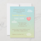 Rainbow Heart Balloons Boy Baby Shower-uitvindinge Kaart (Achterkant)