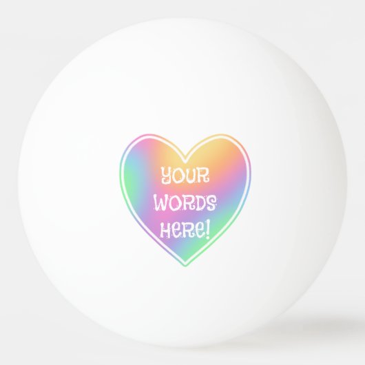 Rainbow Heart Beer Pong Ball (Voorkant)