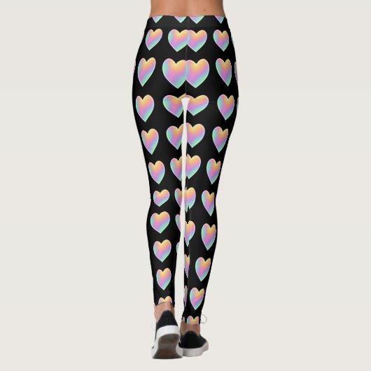 Rainbow Heart Black Leggings (Achterkant)