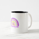 Rainbow Heart Boho Doodle Mama Mug Tweekleurige Koffiemok (Voorkant rechts)