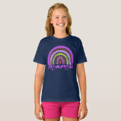 Rainbow Heart Boho Doodle Mama T-Shirt. T-shirt (Voorkant volledig)