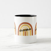 Rainbow Heart Boho Doodle Mug. Tweekleurige Koffiemok (Center)