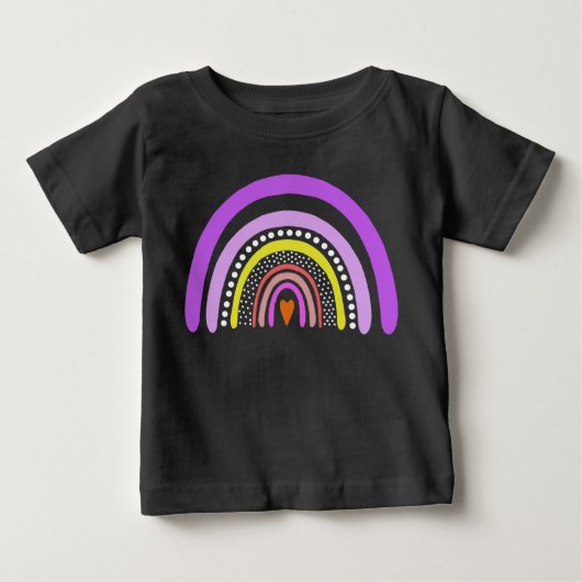 Rainbow Heart Boho Doodle T-Shirt (Voorkant)