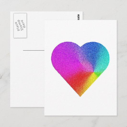 Rainbow Heart Briefkaart (Voorkant / Achterkant)